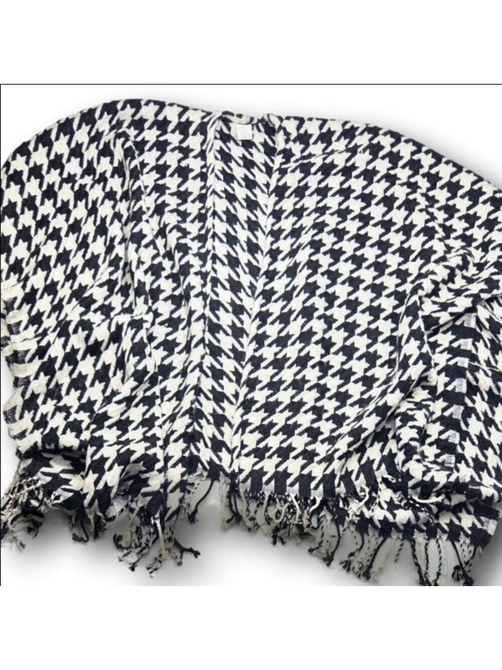 Women's Unbranded Houndstooth poncho One Size Black & White